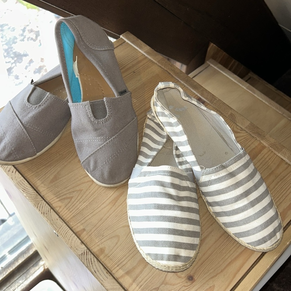 Report & Bongo size 8 gray and gray/white slip on espadrilles shoes bundle!